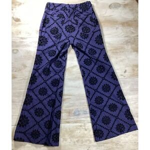 ett twa Anthro Blue With White Pinstripe Pants With Embroidered Flower Womens 0